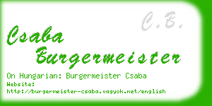 csaba burgermeister business card
